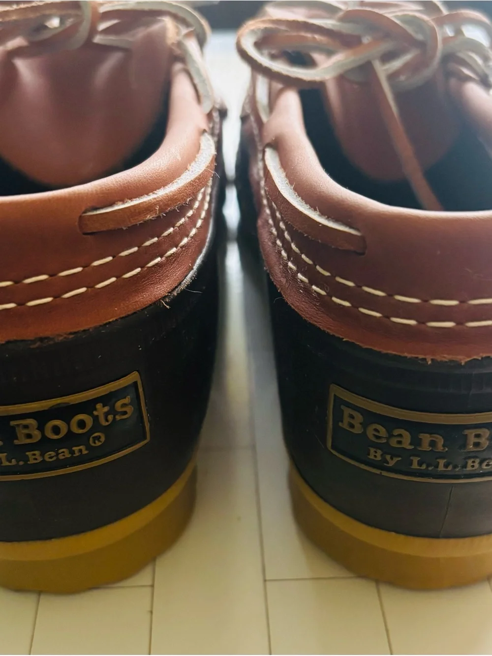 L.L. Bean Brown and Dark Brown Men's Duck-Style Boat Shoes